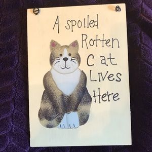 Wooden Cat sign